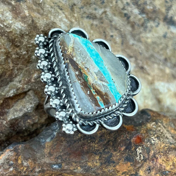 Boulder Turquoise fashion and Sterling Silver Ring