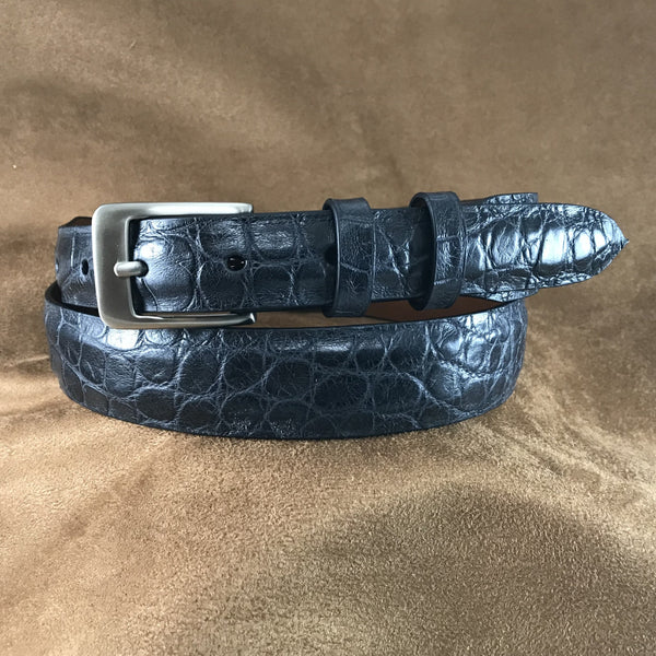 Brown Matte Alligator Leather Belt Strap - 1 1/4 > 1 Taper