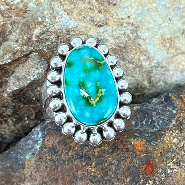 Sonoran Gold Turquoise Sterling Silver Ring By Artie Yellowhorse Size