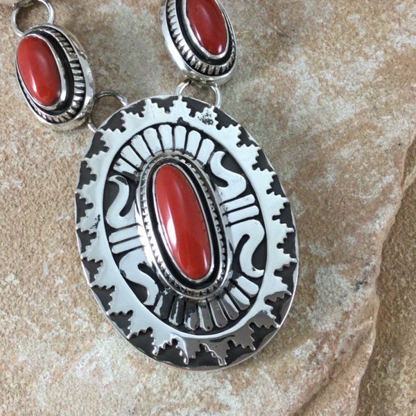 Red coral sales navajo jewelry