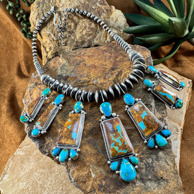 Blue Moon Tuquoise Sterling Silver Necklace by Billy Jaramillo