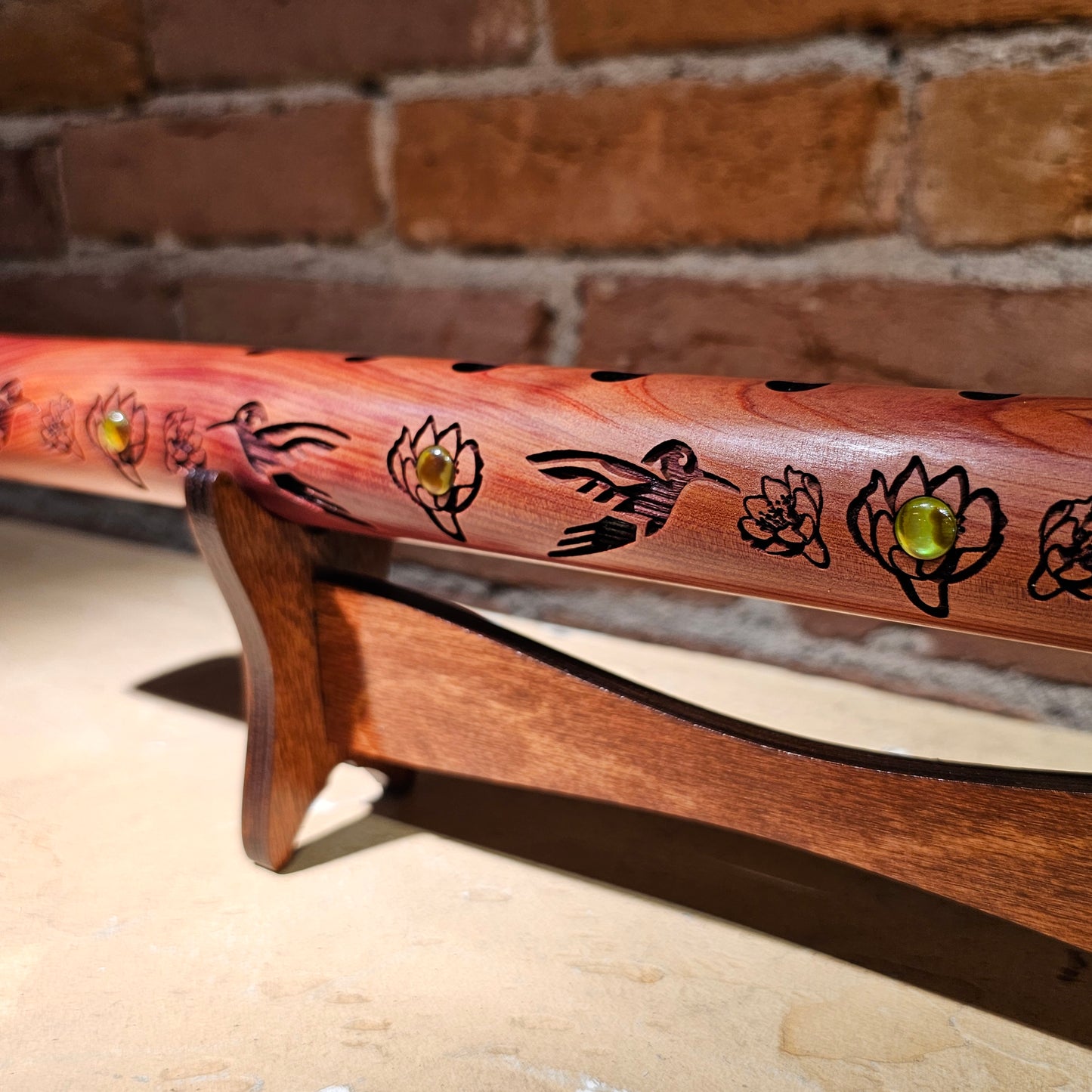 High Spirits F# Flute - Signature Hummingbird with Aromatic Cedar with Abalone Shell