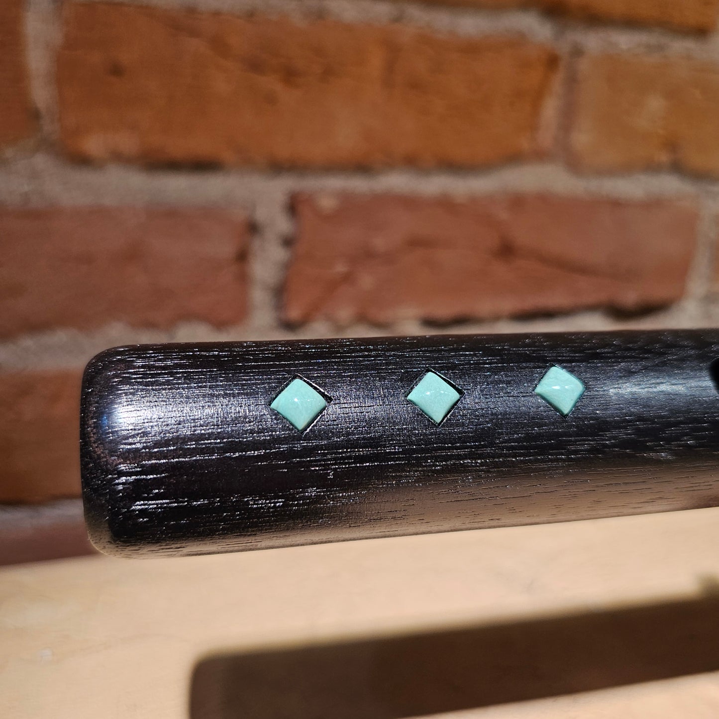 High Spirits A minor Flute - Crow with Ebonized Walnut and Turquoise