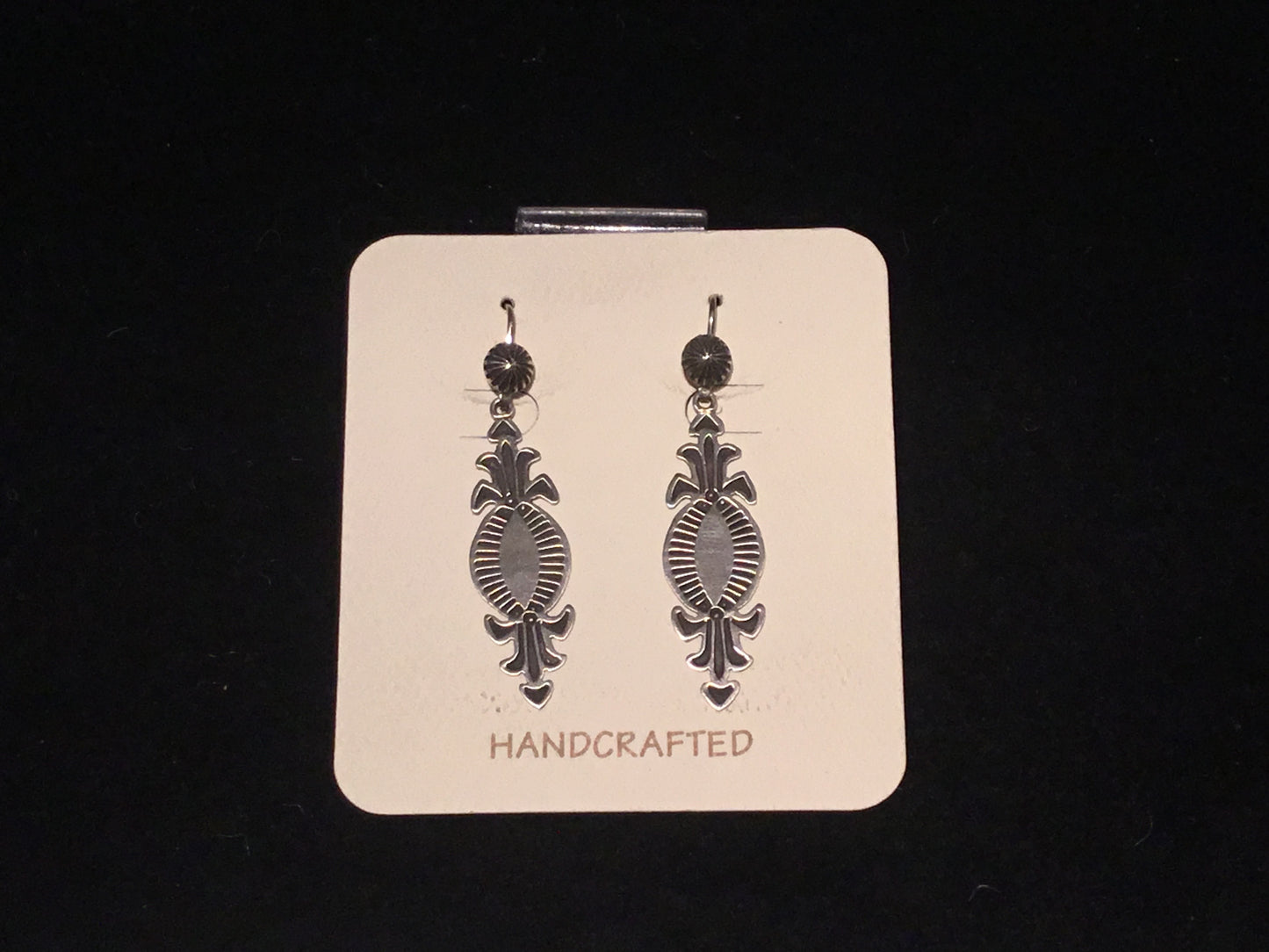 Dangle Earring Stamped Sterling Silver By Navajo Artist