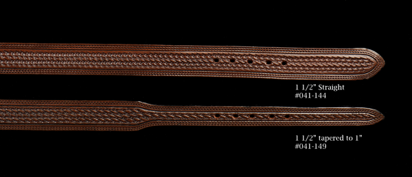 Vogt Chocolate Brown Basket Hand Tooled Leather Belt Strap