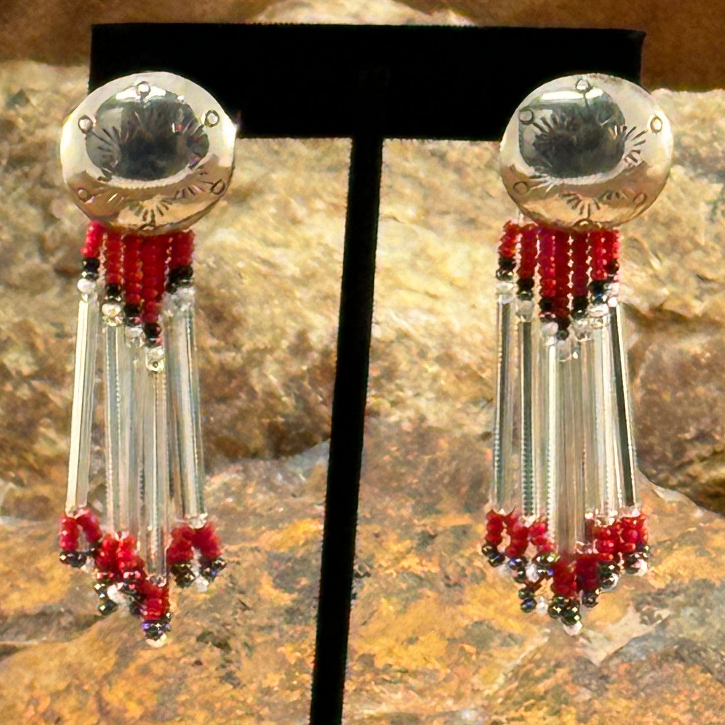 Vintage Stud Earrings with tassels - Estate