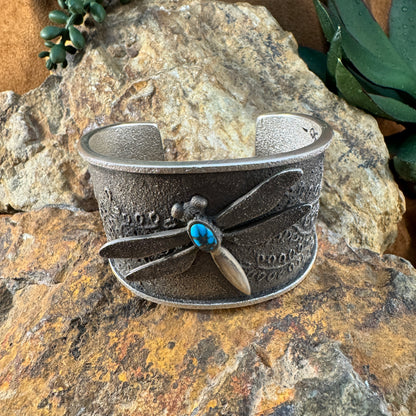 Dragonfly with Turquoise bracelet Cuff by Kelsey Jimmie