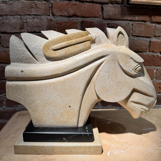 Big Horse Stone Sculpture by Cody Yazzie