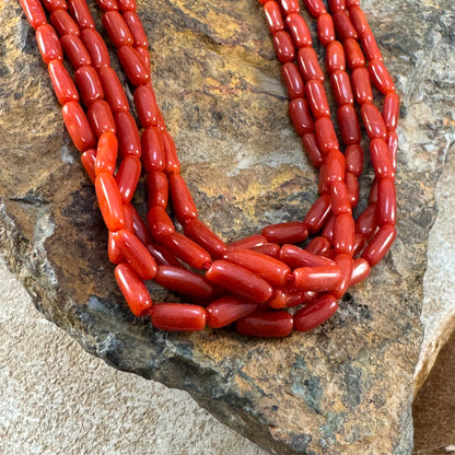 Leonard Nez 21" Red Coral Multi-Strand Necklace