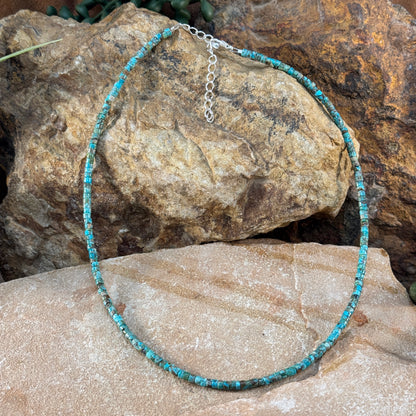 16" Navajo Turquoise Heishi Bead Necklace