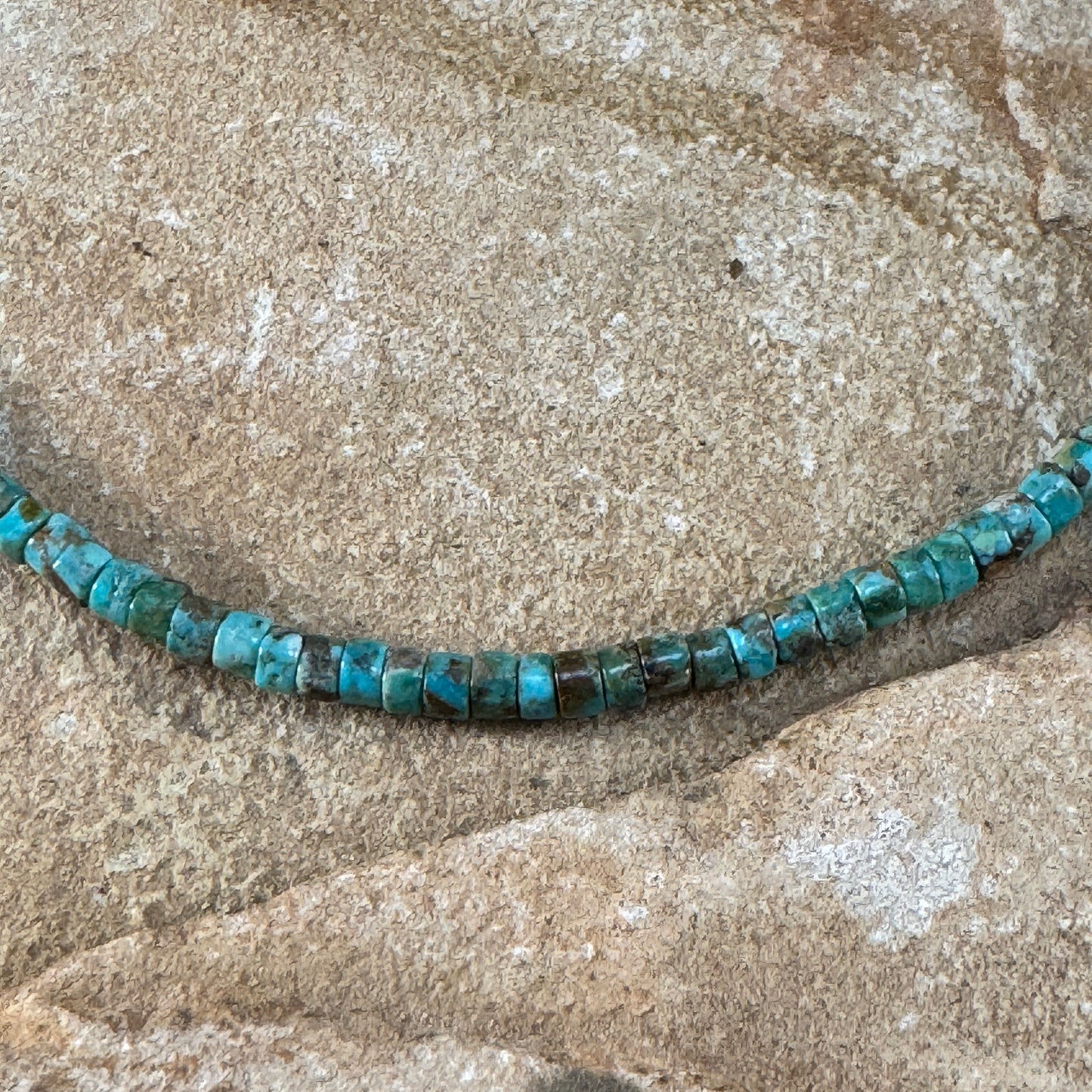 16" Navajo Turquoise Heishi Bead Necklace