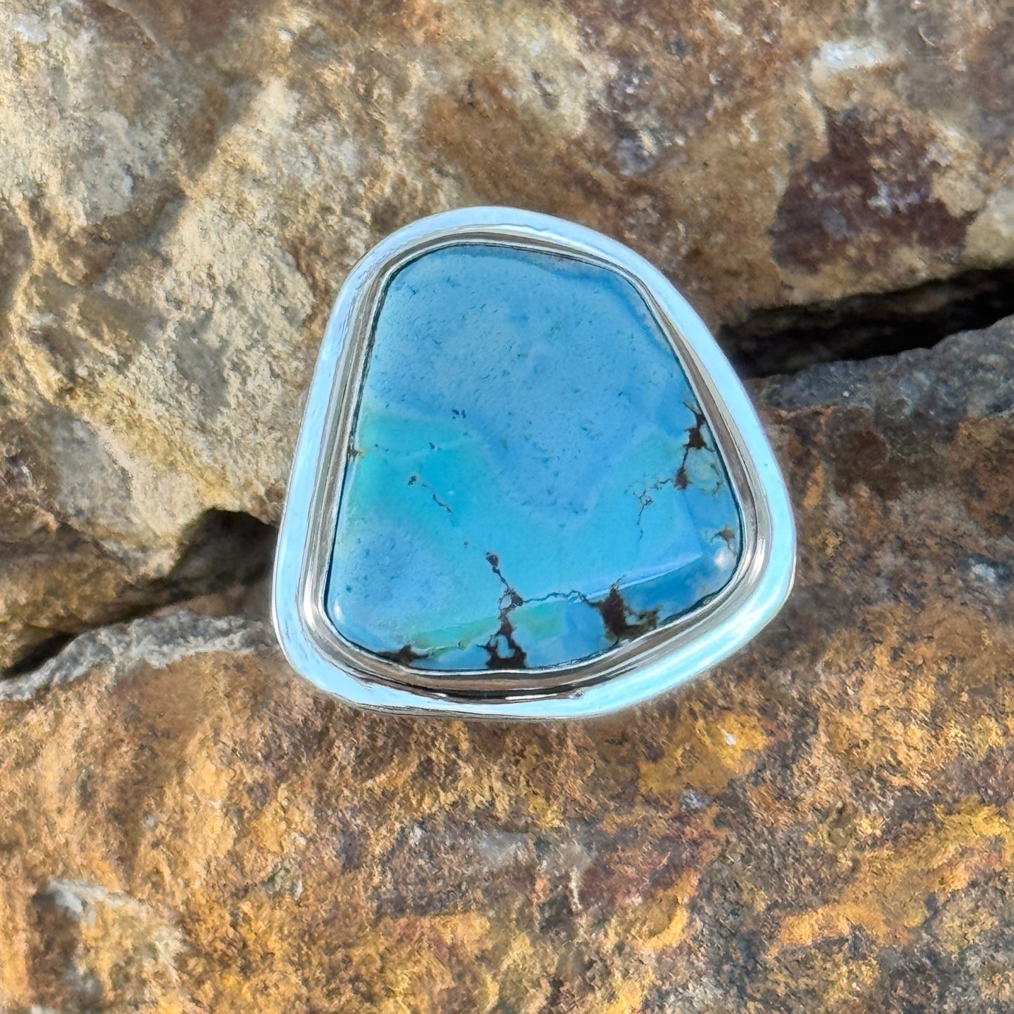 Golden Hill Turquoise Ring by Tommy Jackson - size 10.5