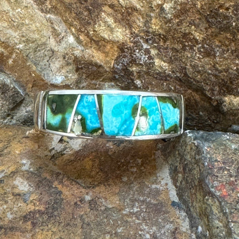 David Rosales Sonoran Gold Inlaid Sterling Silver Ring