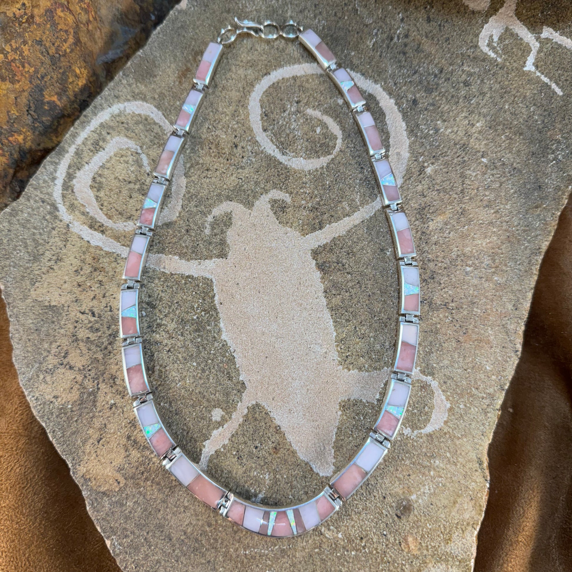 David Rosales Make Me Blush Inlaid Sterling Silver Necklace