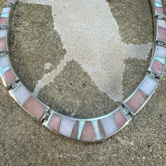 David Rosales Make Me Blush Inlaid Sterling Silver Necklace