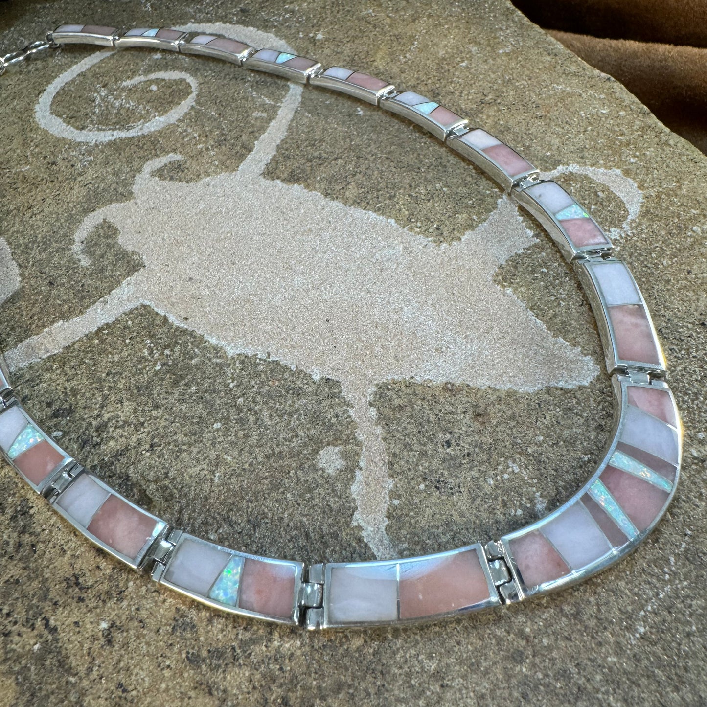 David Rosales Make Me Blush Inlaid Sterling Silver Necklace