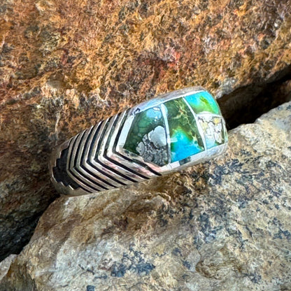 David Rosales Sonoran Gold Inlaid Sterling Silver Ring