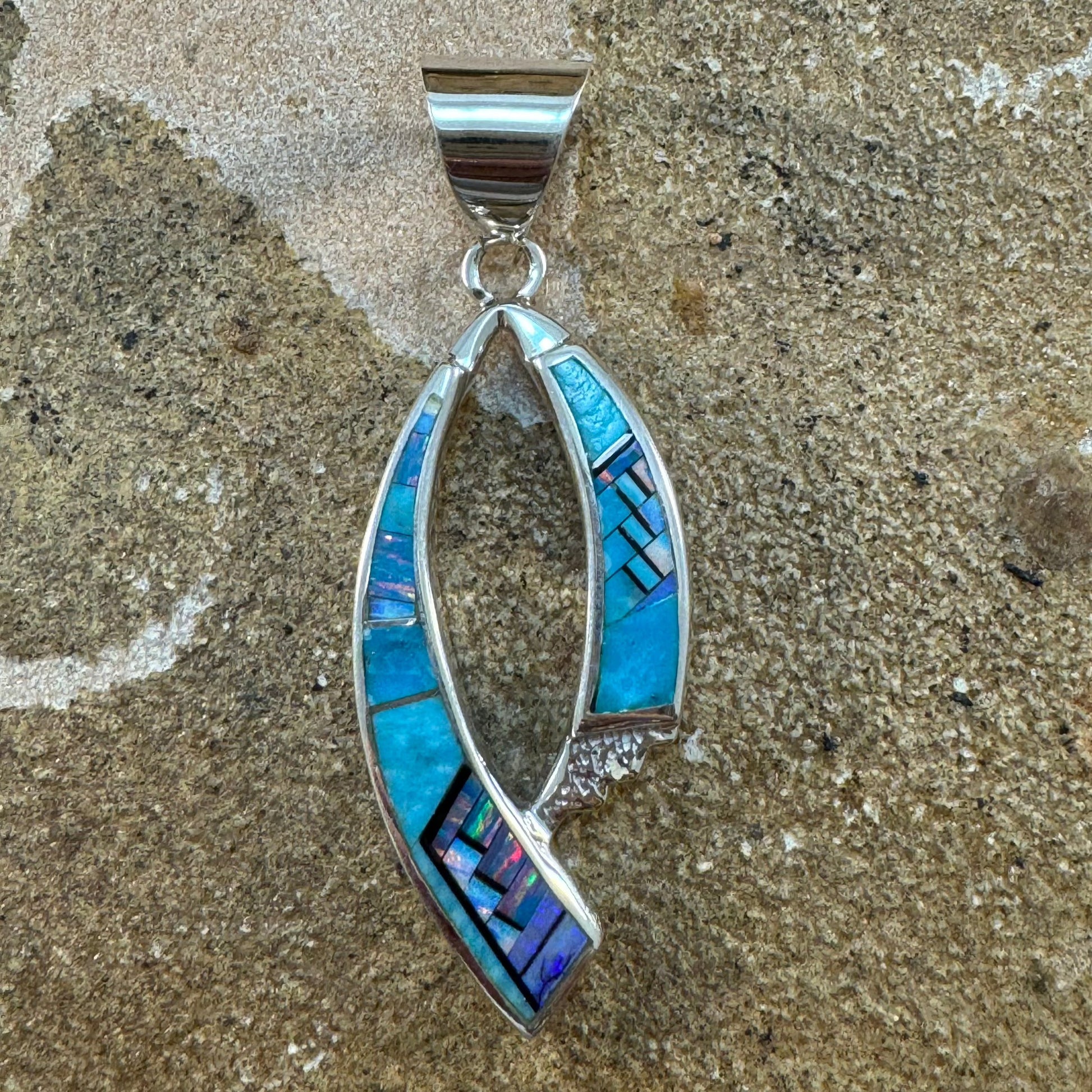 David Rosales Stardust Inlaid Sterling Silver Pendant