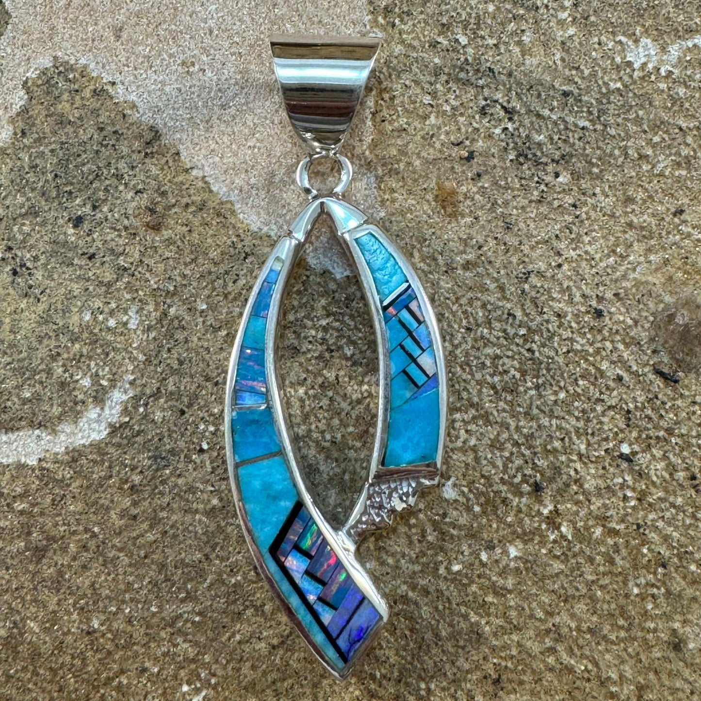 David Rosales Stardust Inlaid Sterling Silver Pendant