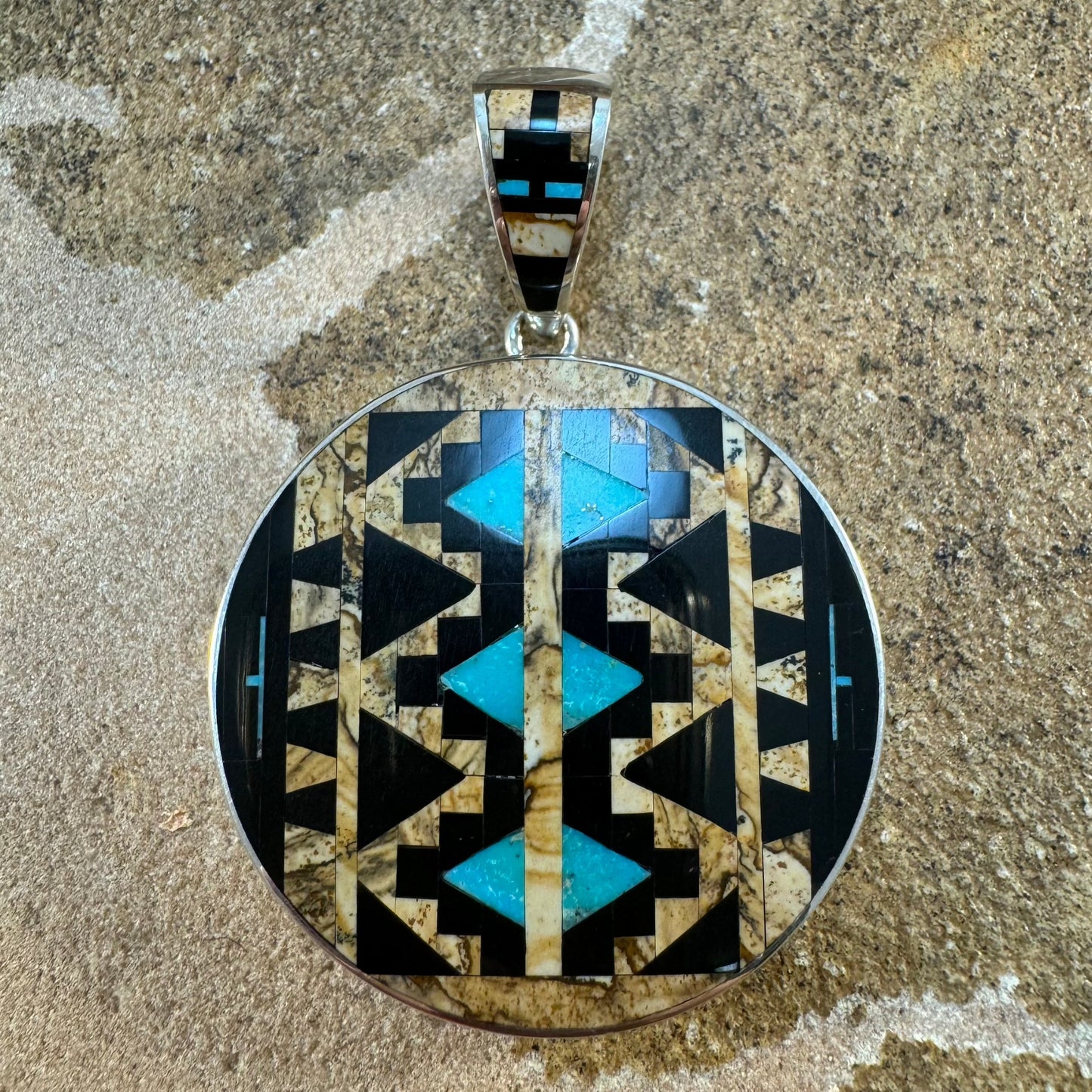 David Rosales Turquoise Creek Sterling Silver Pendant