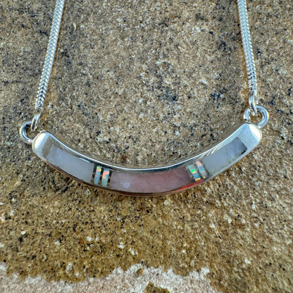 David Rosales Make Me Blush Inlaid Sterling Silver Necklace