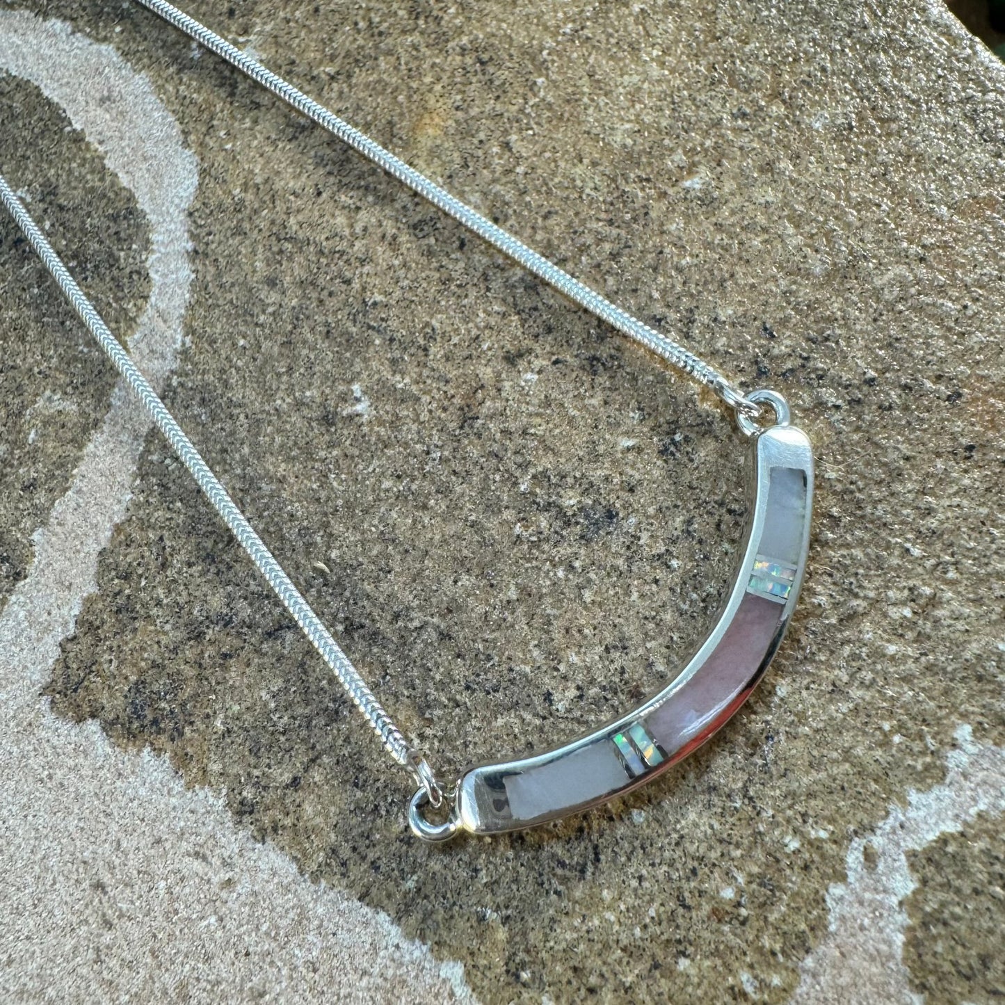 David Rosales Make Me Blush Inlaid Sterling Silver Necklace