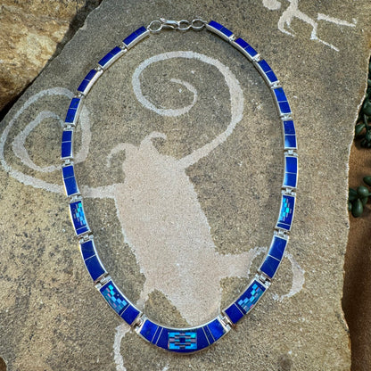 David Rosales Raincloud Inlaid Sterling Silver Necklace