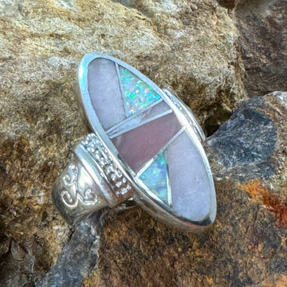 David Rosales Make Me Blush Inlaid Sterling Silver Ring