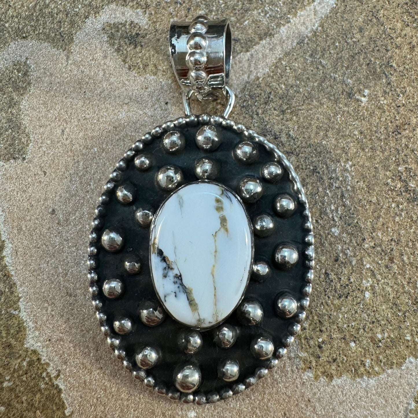 White Buffalo Sterling Silver Pendant by Billy Jaramillo