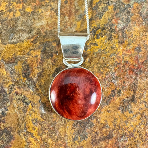 Orange Spiny Oyster Sterling Silver Pendant by Nicoli Ashley