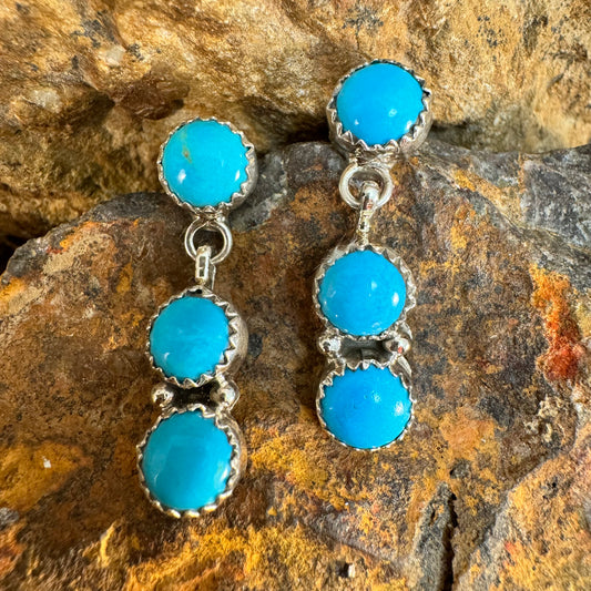 Sleeping Beauty Turquoise Sterling Silver Earrings by Anna Spencer