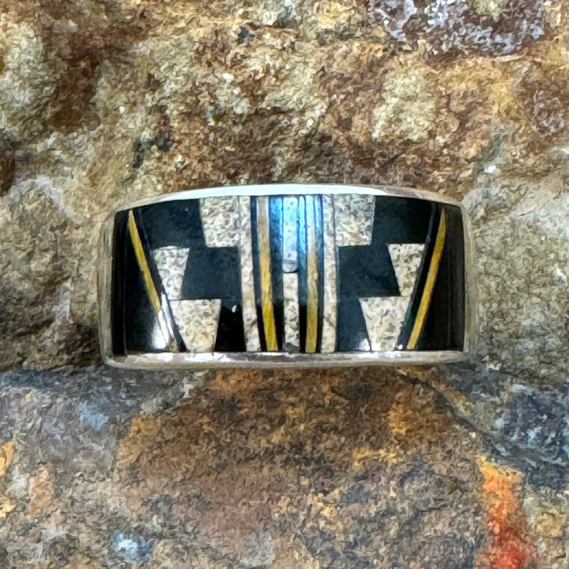 David Rosales Native Earth Inlaid Sterling Silver Ring