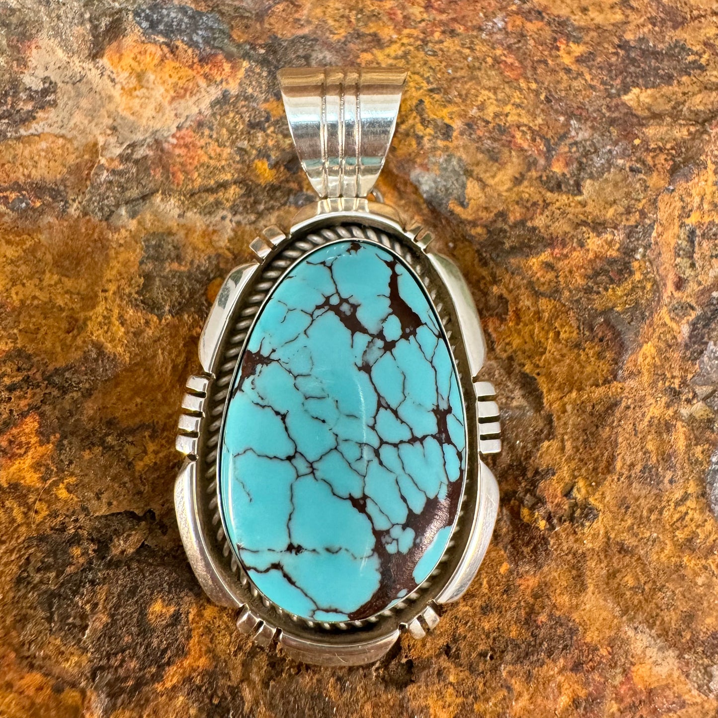 Kingman Turquoise Sterling Silver Pendant