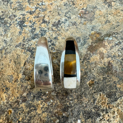 David Rosales Kayenta Inlaid Sterling Silver Earrings Huggie