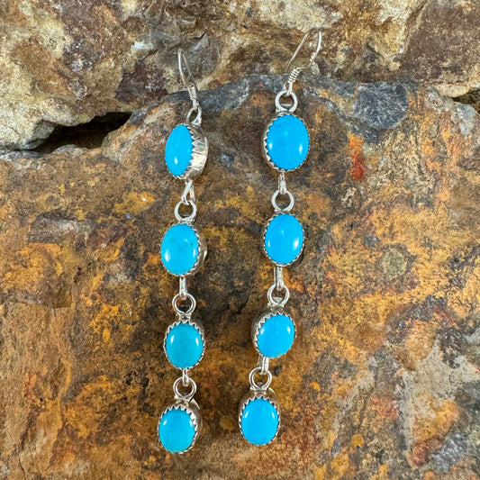 Sleeping Beauty Turquoise Sterling Silver Earrings by Anna Spencer