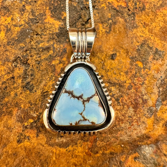 Golden Hill Turquoise Sterling Silver Pendant by Wil Denetdale