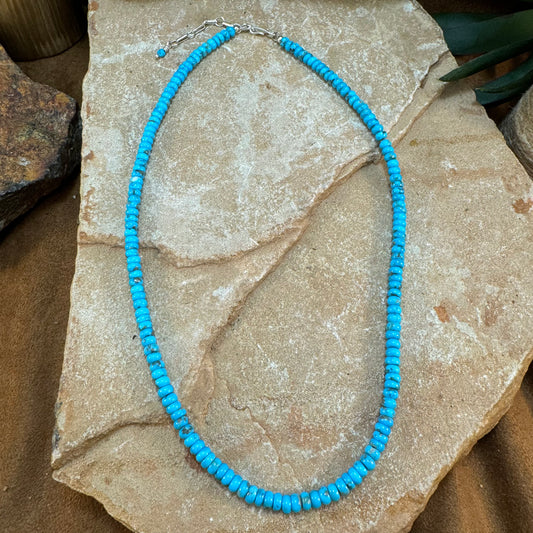 18"-20" David Rosales Kingman Turquoise Beaded Necklace