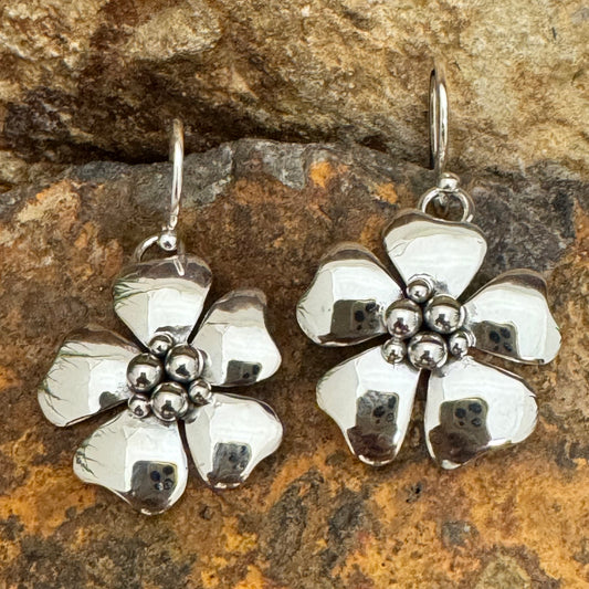 Sterling Silver Flower Earrings by Artie Yellowhorse