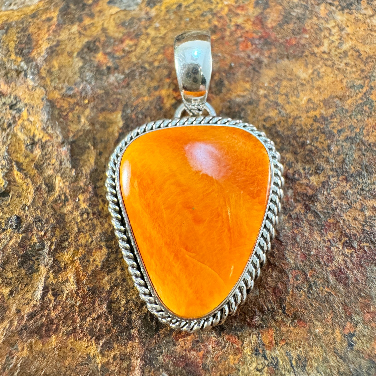 Spiny Oyster Sterling Silver Pendant by Artie Yellowhorse