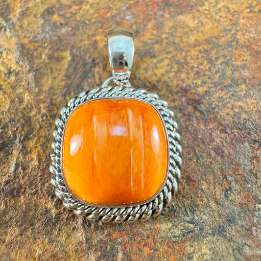 Spiny Oyster Sterling Silver Pendant by Artie Yellowhorse