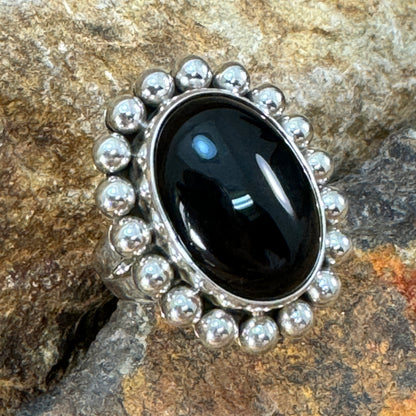 Black Onyx Sterling Silver Ring by Artie Yellowhorse Size 6