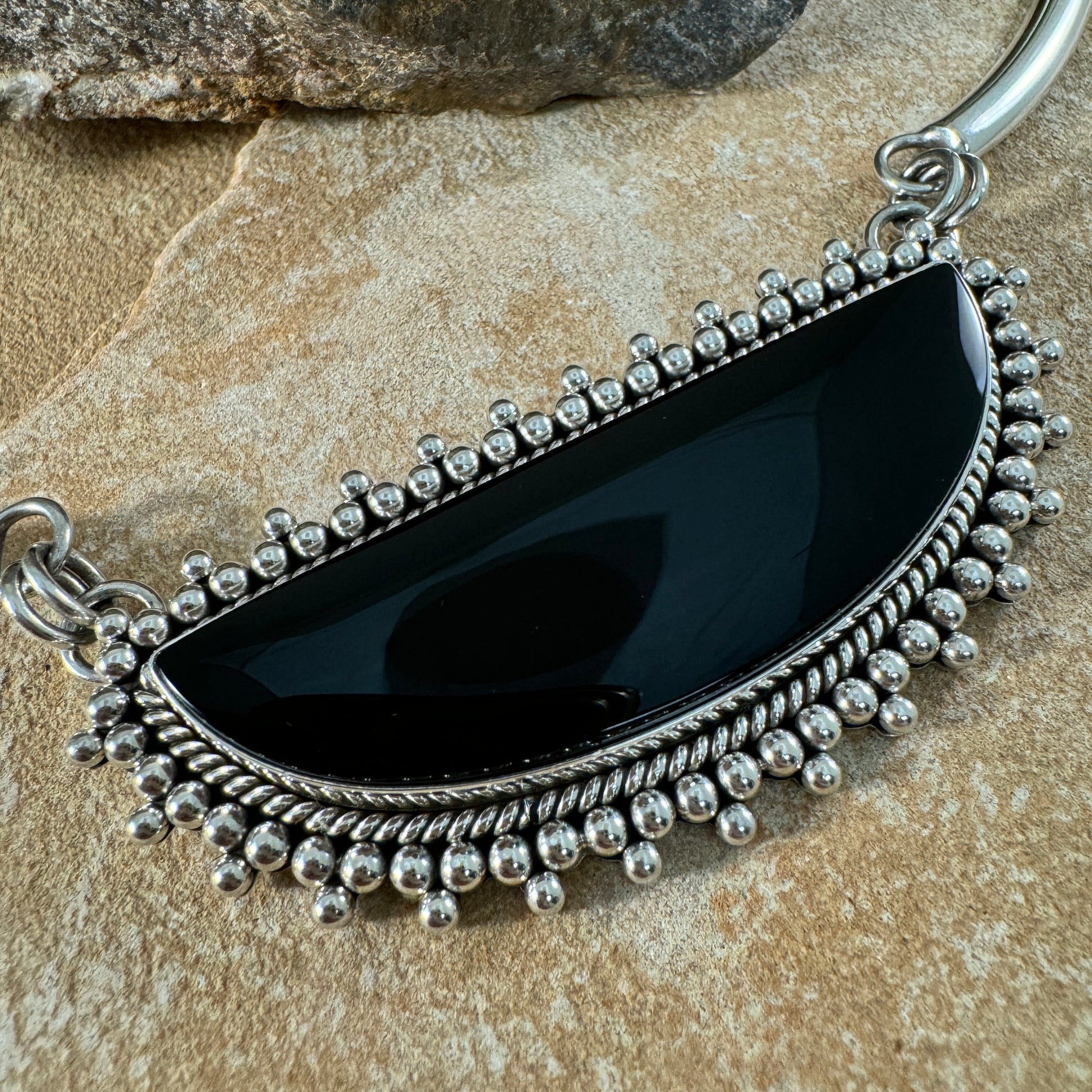 Black Onyx Sterling Silver Necklace by Artie Yellowhorse