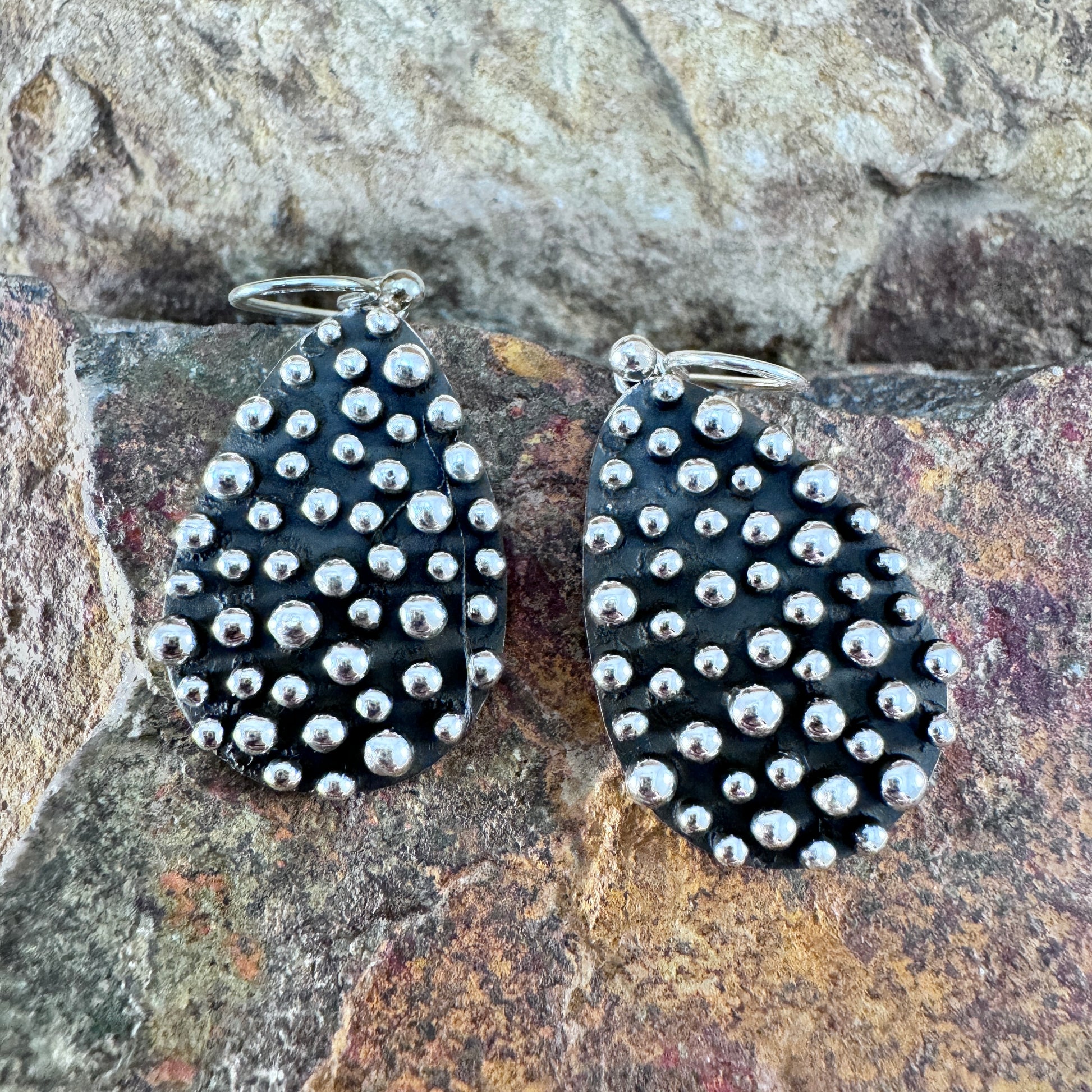 Million Drops Sterling Silver Earrings by Ray Coriz