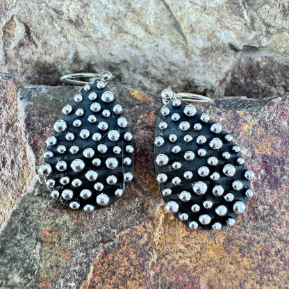 Million Drops Sterling Silver Earrings by Ray Coriz