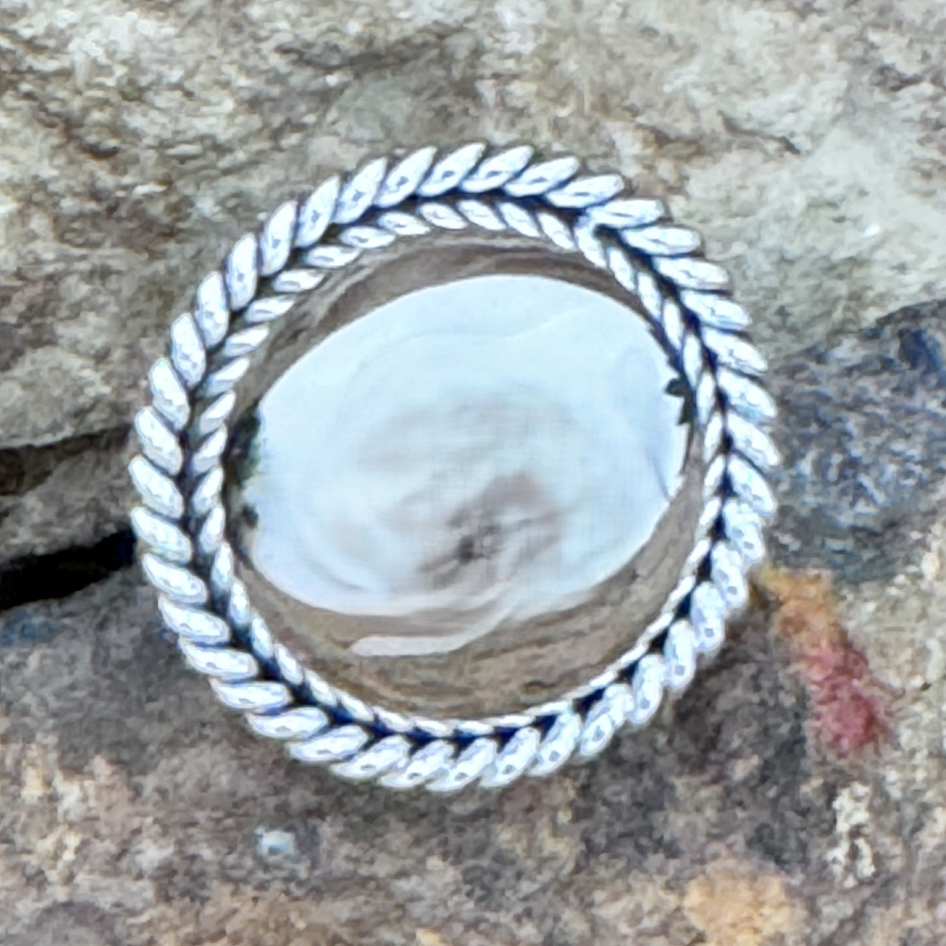 Sterling Silver Dome Rope Twist Ring by Artie Yellowhorse - Large