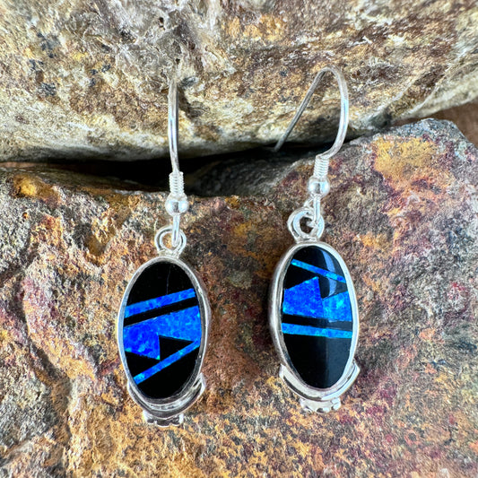 David Rosales Black Beauty Inlaid Sterling Silver Earrings