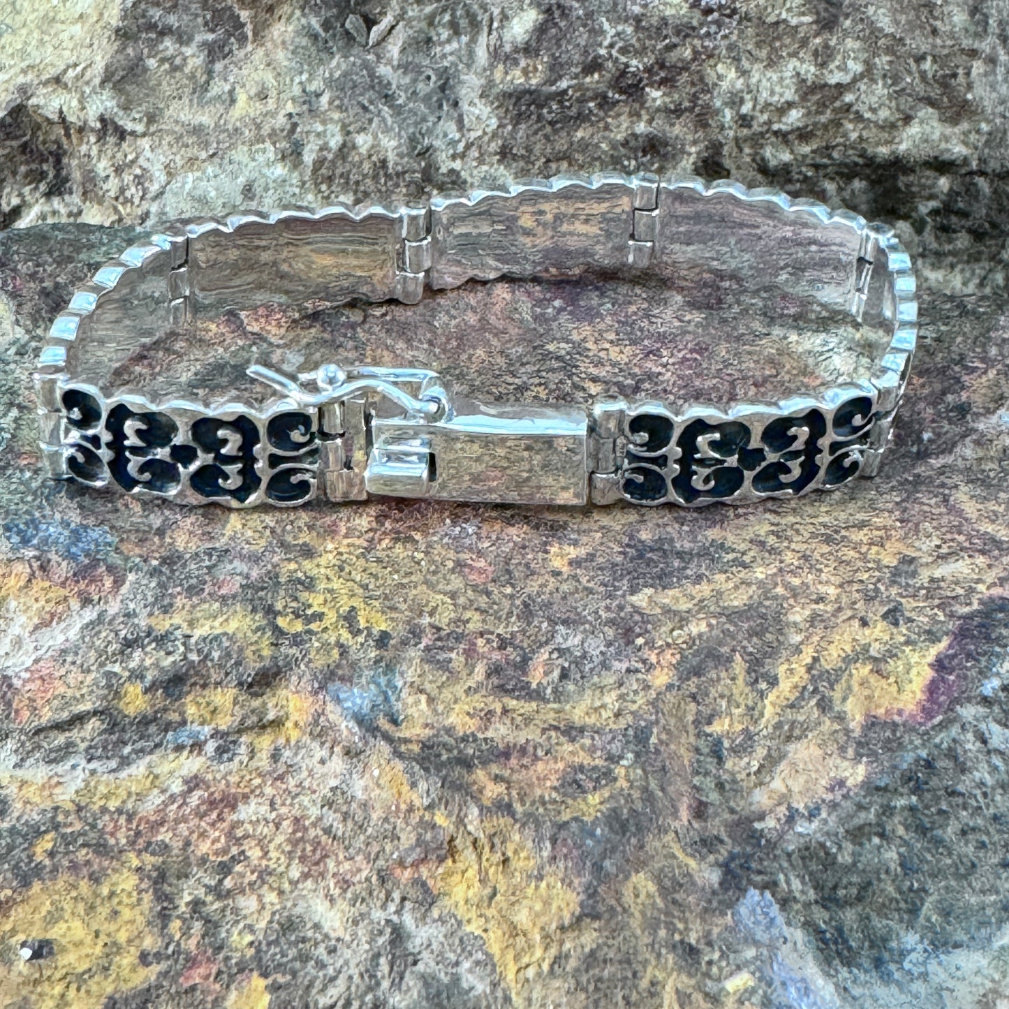 David Rosales Silver Country Sterling Silver Link Bracelet