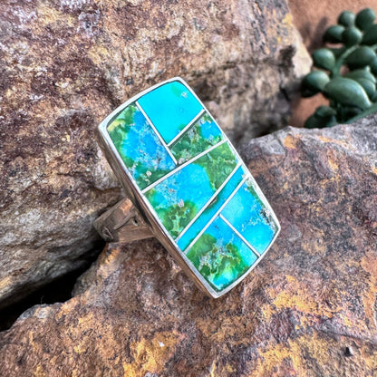 David Rosales Sonoran Gold Inlaid Sterling Silver Ring