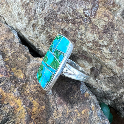 David Rosales Sonoran Gold Inlaid Sterling Silver Ring