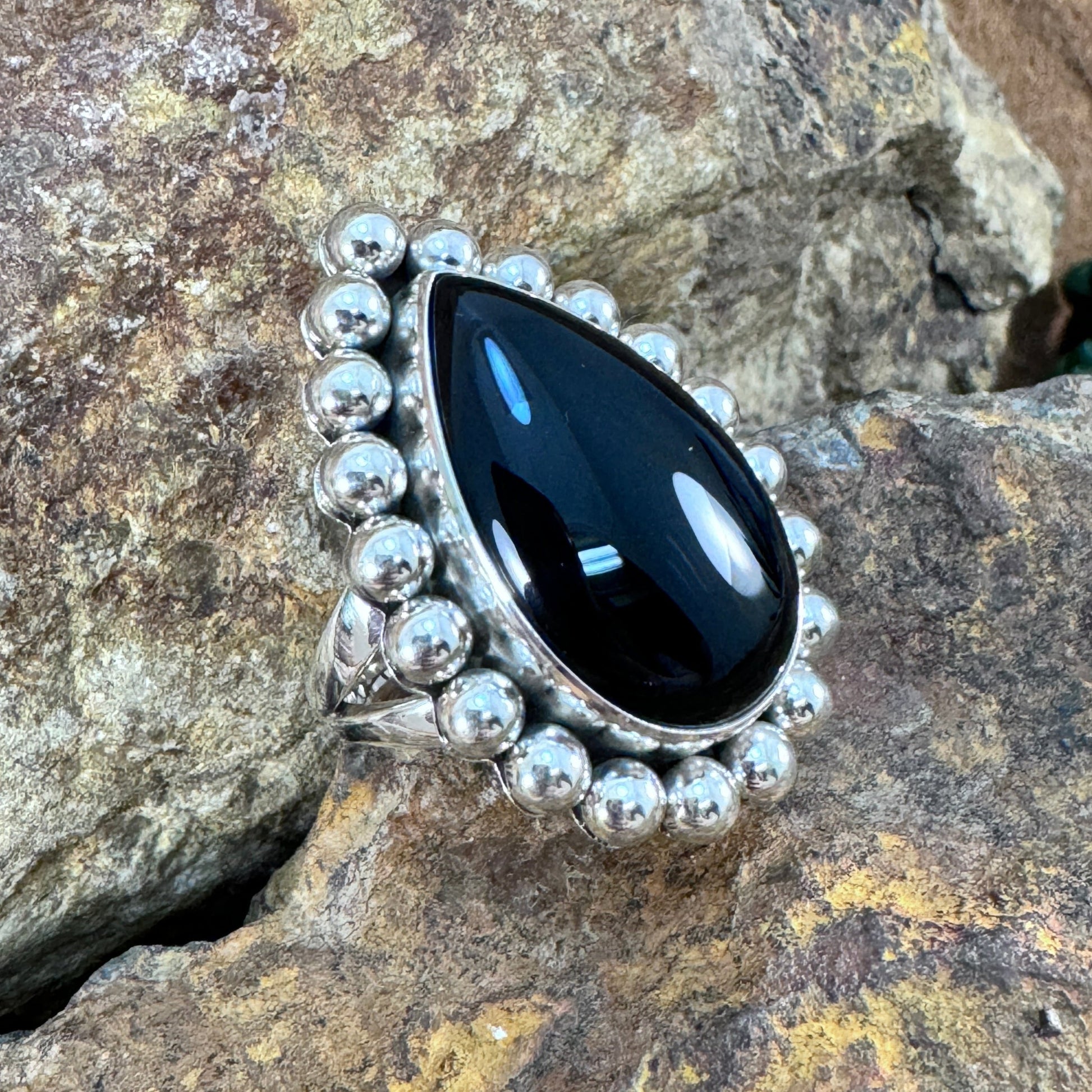 Black Onyx Sterling Silver Ring by Artie Yellowhorse